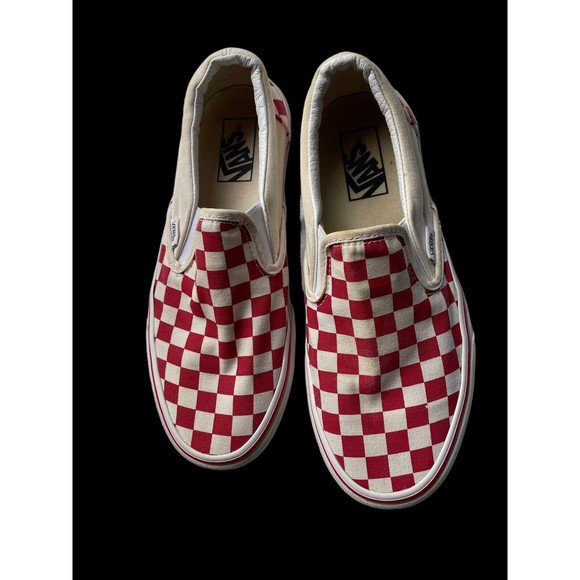 VANS Shoes - Vans Checkerboard Unisex Slip On Shoes Men's Size 7 Womens Size 8.5 Red White